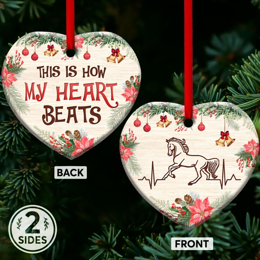 Horse This Is How My Heart Beats - Heart Ornament - Owl Ohh - Owl Ohh