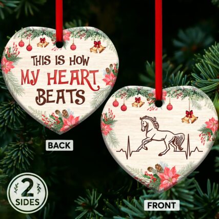 Horse This Is How My Heart Beats - Heart Ornament - Owl Ohh - Owl Ohh