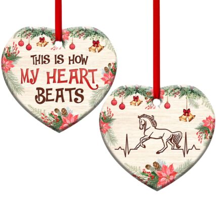 Horse This Is How My Heart Beats - Heart Ornament - Owl Ohh - Owl Ohh