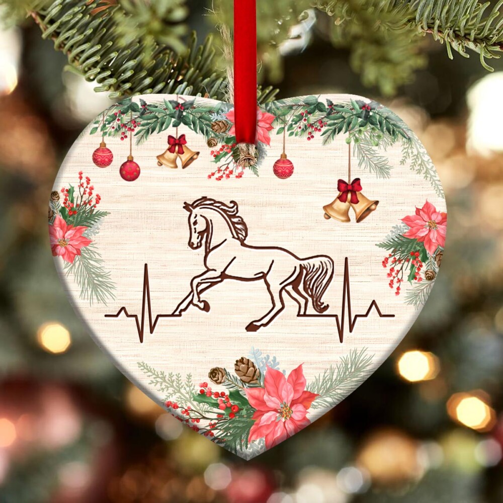 Horse This Is How My Heart Beats - Heart Ornament - Owl Ohh - Owl Ohh