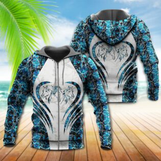 Horse Beautiful Horse Blue Style - Hoodie - Owl Ohh - Owl Ohh