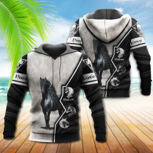 Horse Black Horder Love - Hoodie - Owl Ohh - Owl Ohh