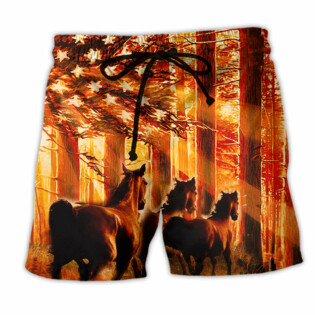 Horse Born To Ride Fire Red - Beach Short - Owl Ohh - Owl Ohh