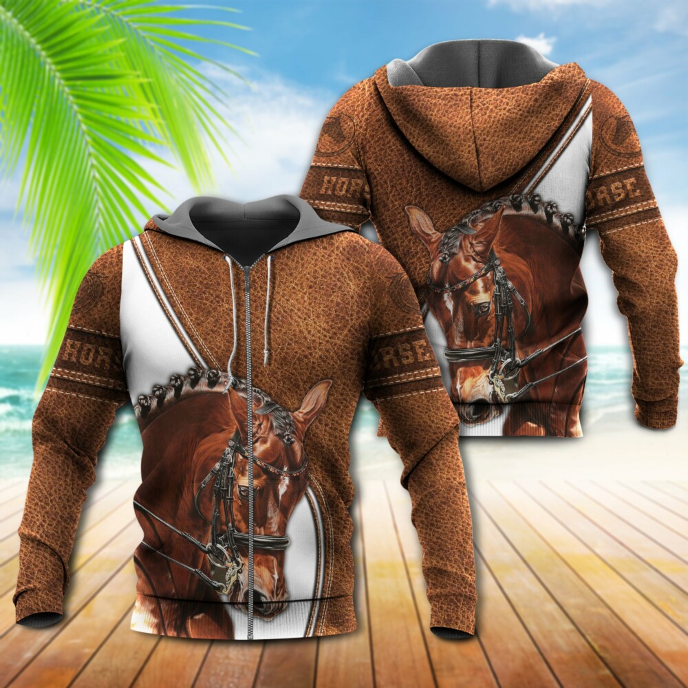 Horse Cool Leather Style - Hoodie - Owl Ohh - Owl Ohh