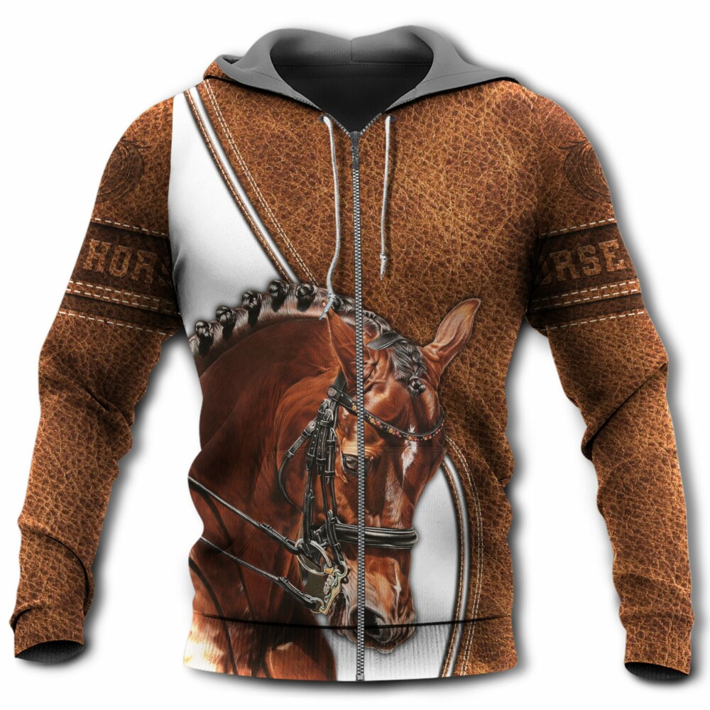 Horse Cool Leather Style - Hoodie - Owl Ohh - Owl Ohh