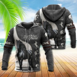 Horse Friesian Horse Love Black Style Classic Style - Hoodie - Owl Ohh - Owl Ohh
