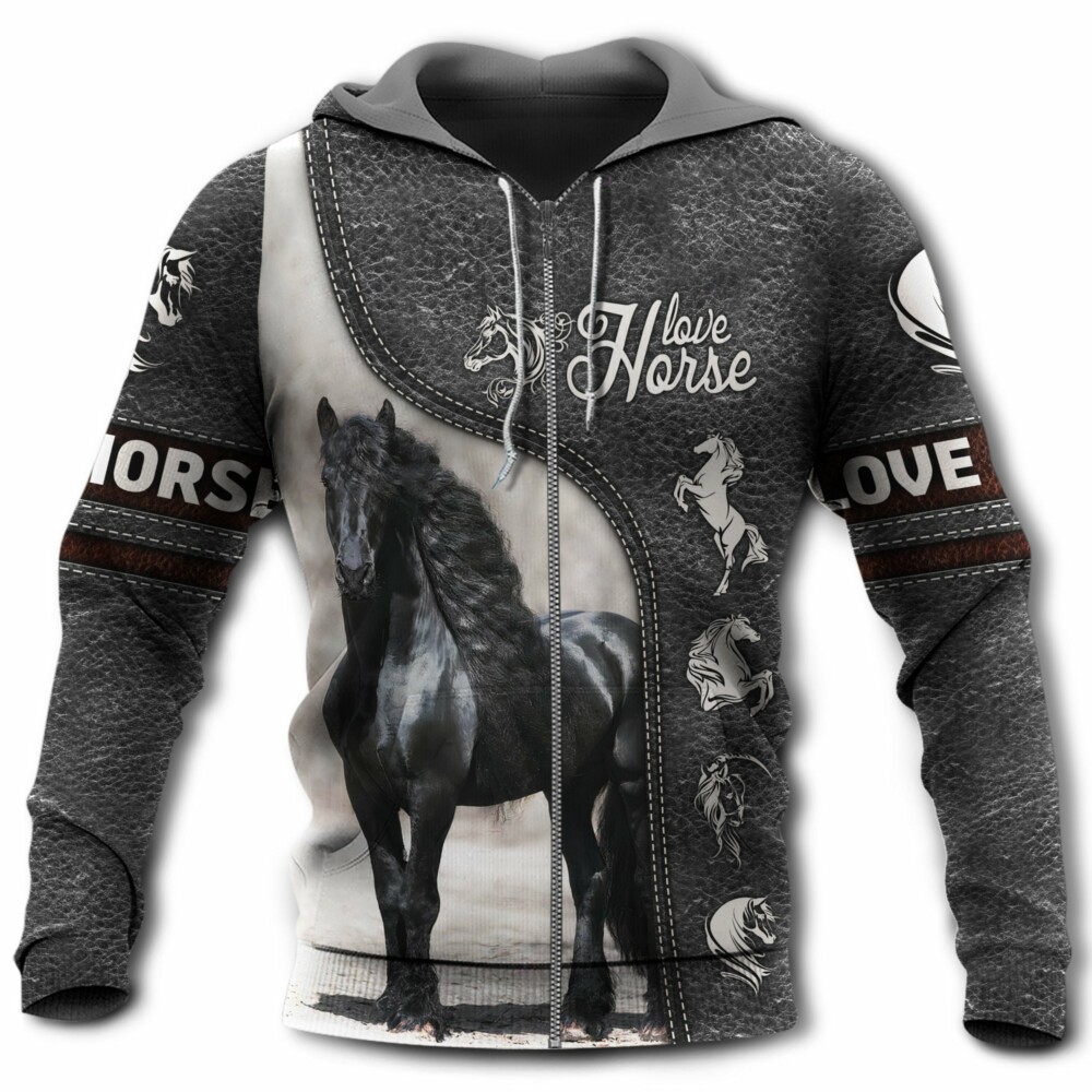 Horse Friesian Horse Love Black Style Classic Style - Hoodie - Owl Ohh - Owl Ohh
