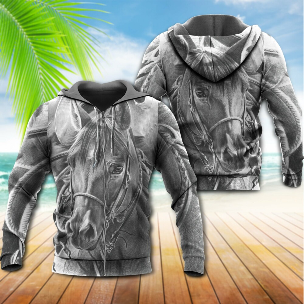 Horse Grey Style Classic Style - Hoodie - Owl Ohh - Owl Ohh
