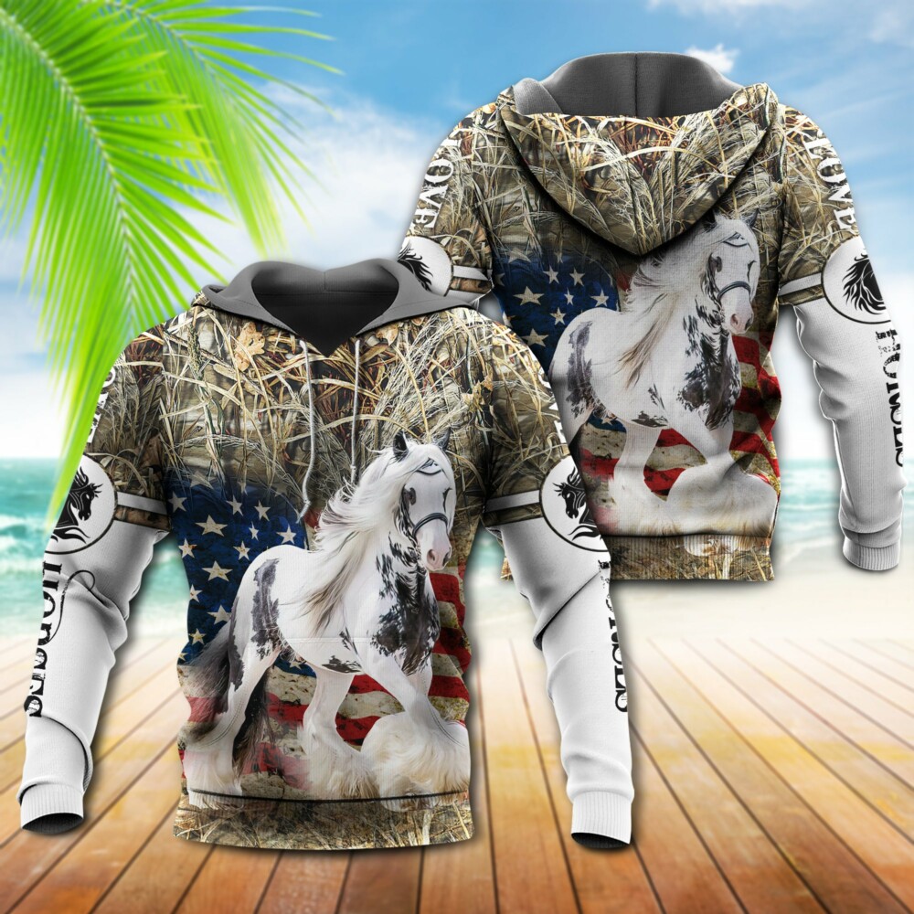 Horse Gypsy Horse Love America - Hoodie - Owl Ohh - Owl Ohh