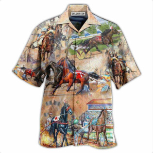 Horse Harness Racing On With Passion - Hawaiian Shirt - Owl Ohh - Owl Ohh