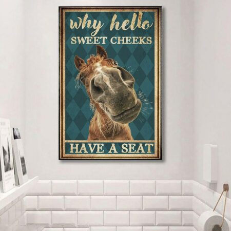 Horse Have A Seat Sweet Cheeks - Vertical Poster - Owl Ohh - Owl Ohh