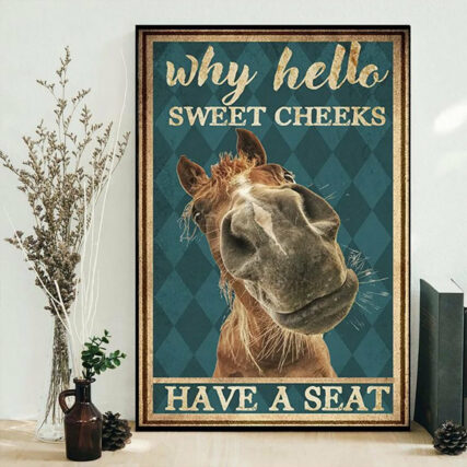 Horse Have A Seat Sweet Cheeks - Vertical Poster - Owl Ohh - Owl Ohh