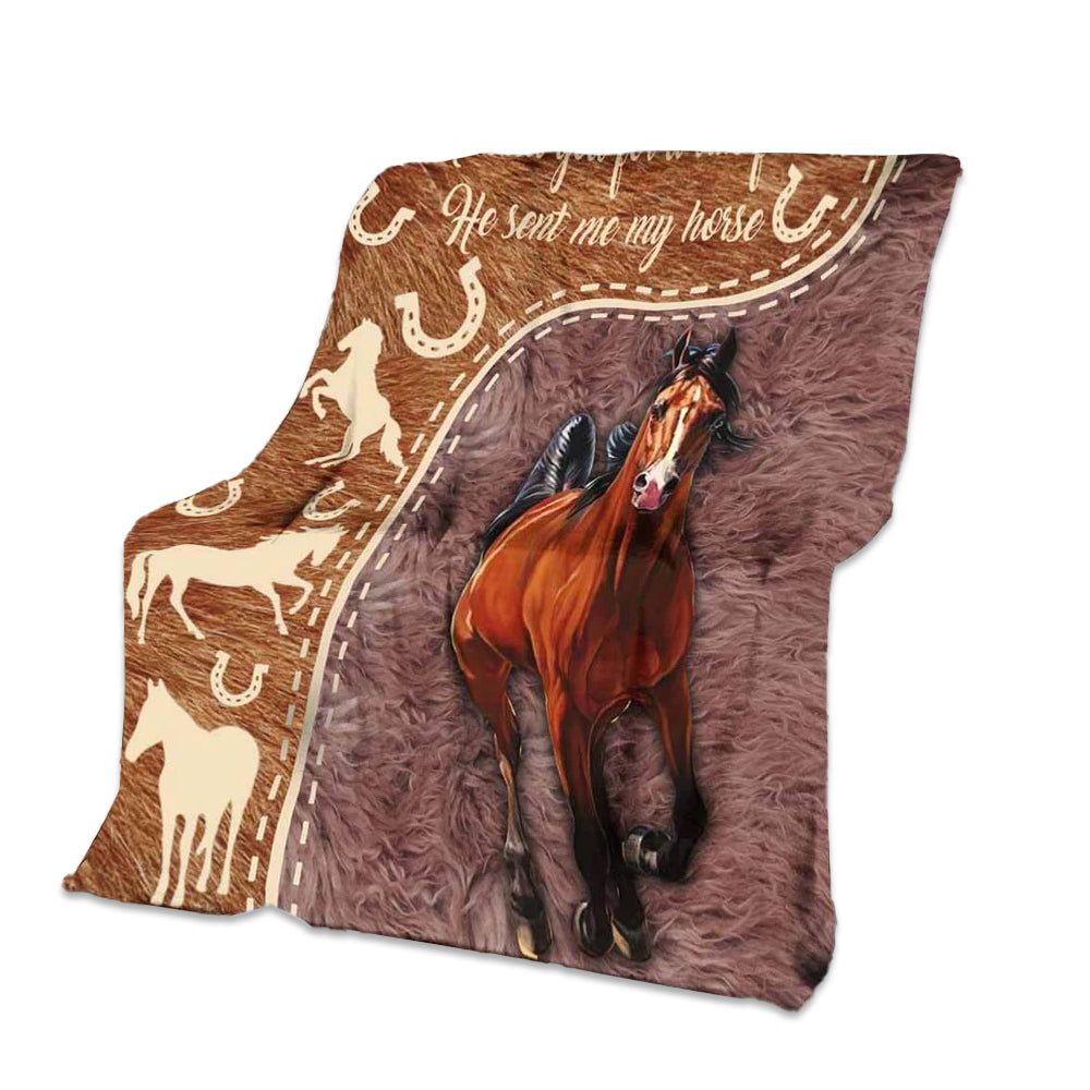 Horse I Asked God For A True Friend - Flannel Blanket - Owl Ohh - Owl Ohh