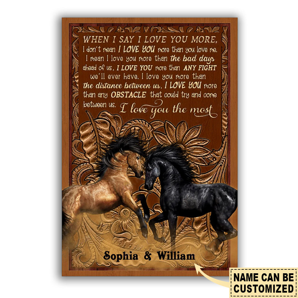 Horse I Love You The Most Personalized - Vertical Poster - Owl Ohh - Owl Ohh
