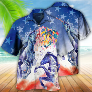 Horse Independence Day - Hawaiian Shirt - Owl Ohh - Owl Ohh