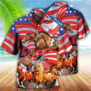 Horse Independence Day America - Hawaiian Shirt - Owl Ohh - Owl Ohh