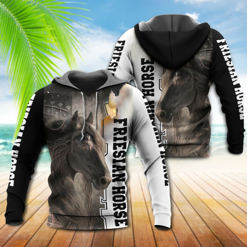 Horse Is My Therapy Friesian Love Horse - Hoodie - Owl Ohh - Owl Ohh