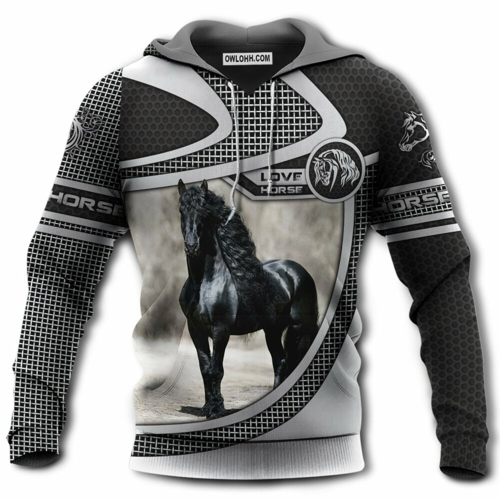 Horse Love Black Horse - Hoodie - Owl Ohh - Owl Ohh