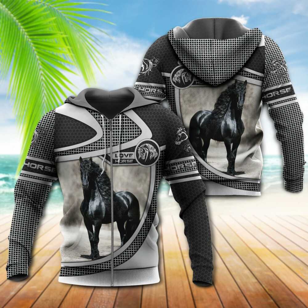 Horse Love Black Horse - Hoodie - Owl Ohh - Owl Ohh