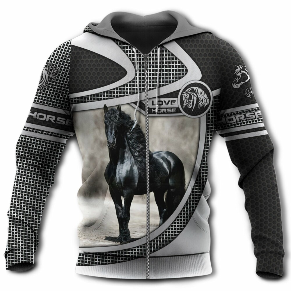 Horse Love Black Horse - Hoodie - Owl Ohh - Owl Ohh