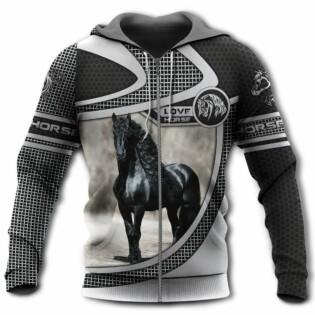 Horse Love Black Horse - Hoodie - Owl Ohh - Owl Ohh