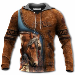 Horse Love Forever Leather Style - Hoodie - Owl Ohh - Owl Ohh