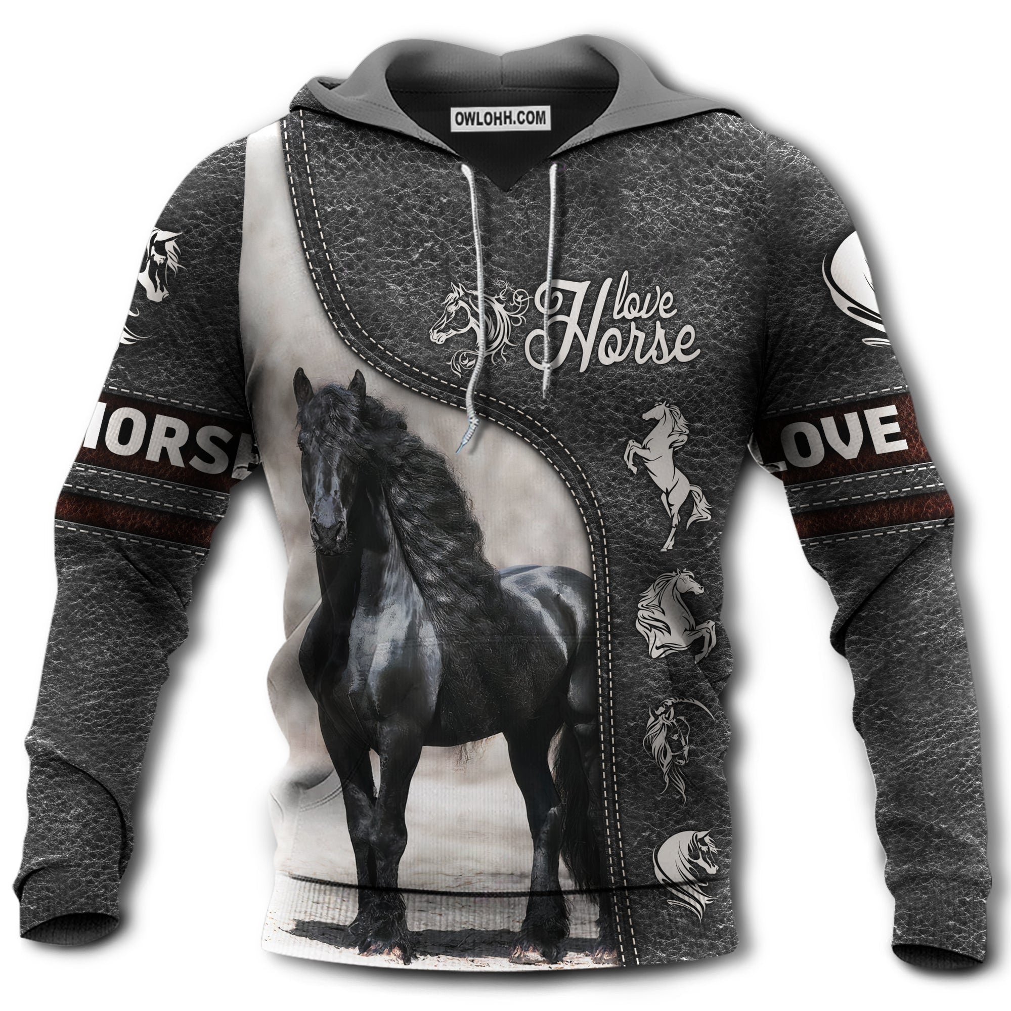 Horse Love Strong Black - Hoodie - Owl Ohh - Owl Ohh