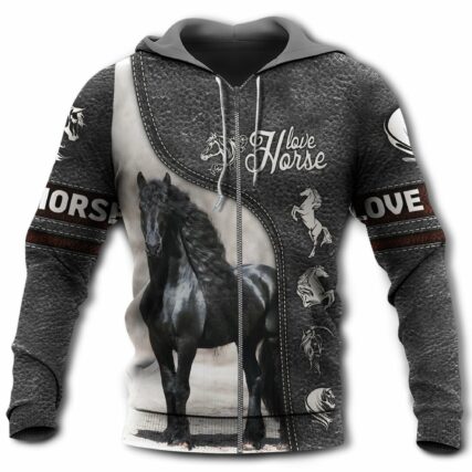 Horse Love Strong Black - Hoodie - Owl Ohh - Owl Ohh