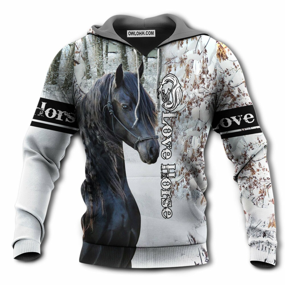 Horse Lover Forever With The Snow - Hoodie - Owl Ohh - Owl Ohh