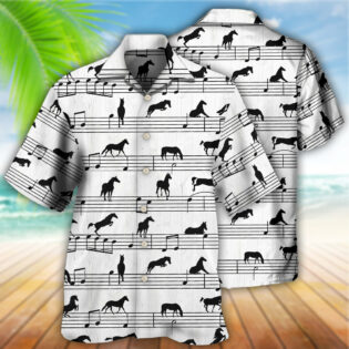 Horse Music Notes - Hawaiian Shirt - Owl Ohh - Owl Ohh
