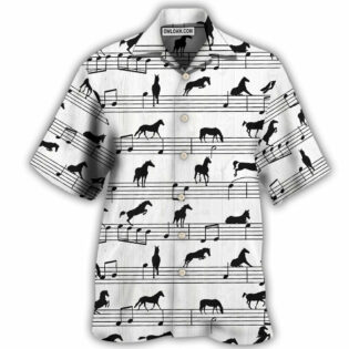 Horse Music Notes - Hawaiian Shirt - Owl Ohh - Owl Ohh