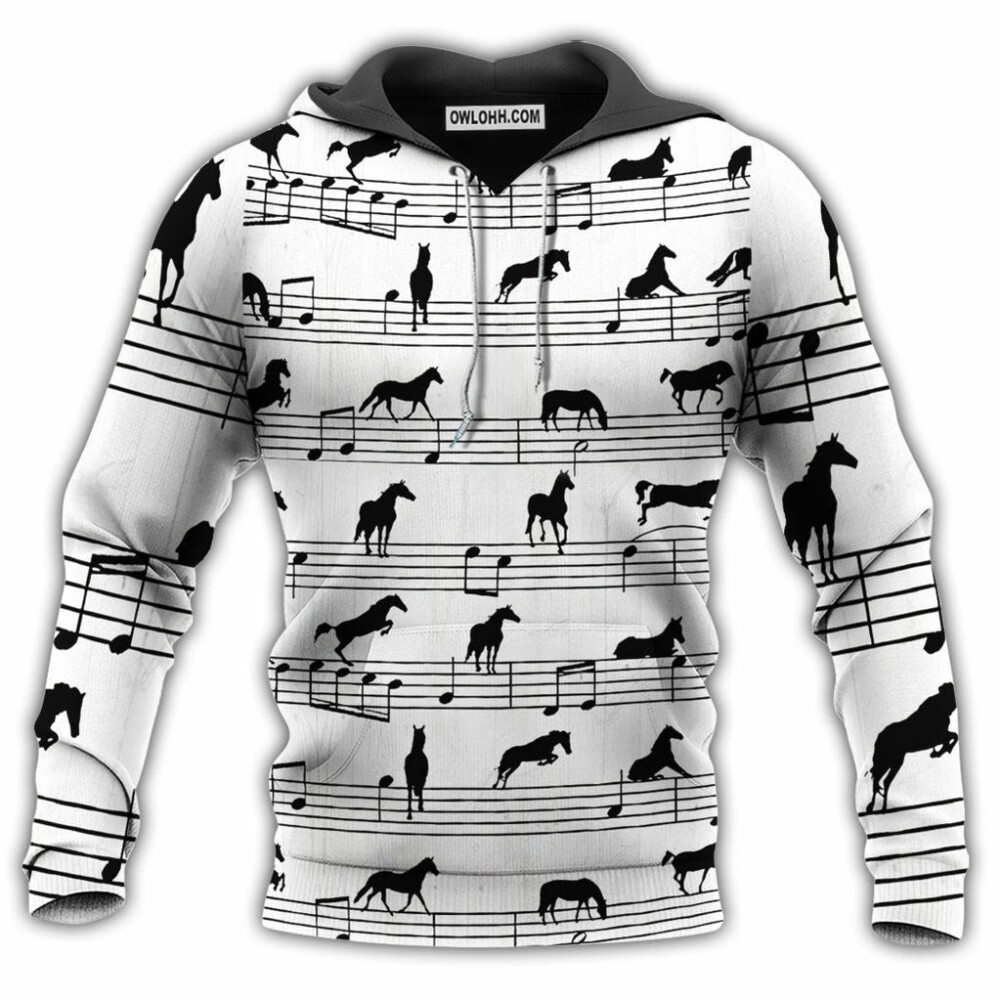 Horse Music Notes So Much Fun - Hoodie - Owl Ohh - Owl Ohh