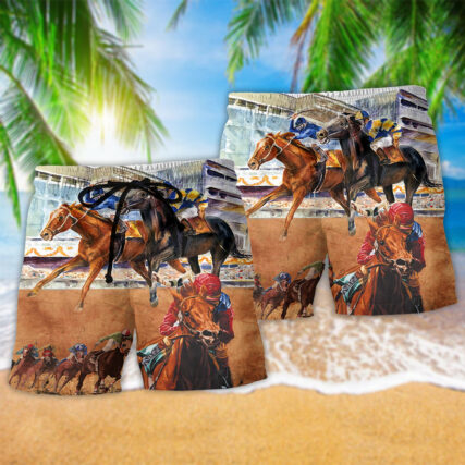 Horse Racing So Amazing - Beach Short - Owl Ohh - Owl Ohh