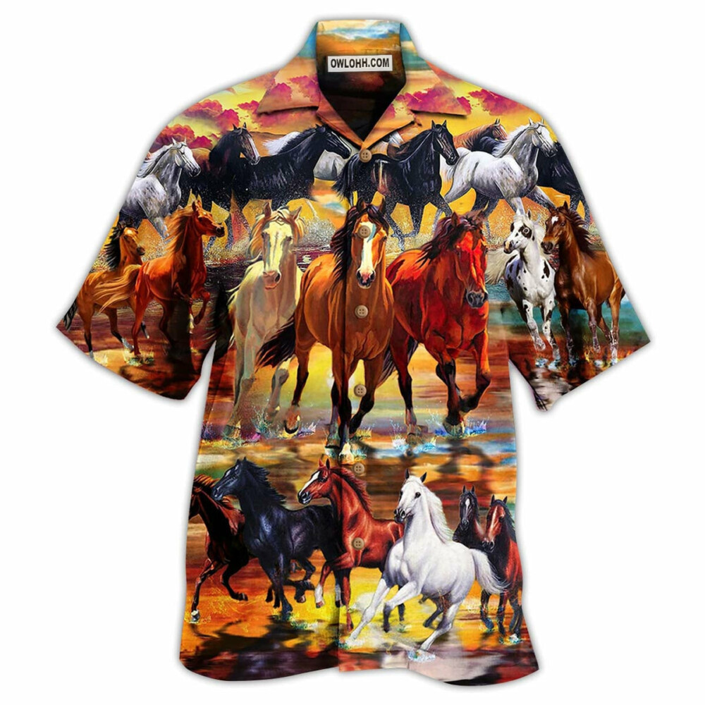 Horse Run Run - Hawaiian Shirt - Owl Ohh - Owl Ohh