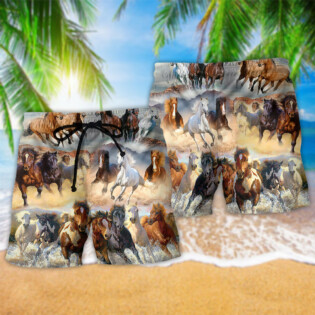 Horse Running Amazing Basic Style - Beach Short - Owl Ohh - Owl Ohh