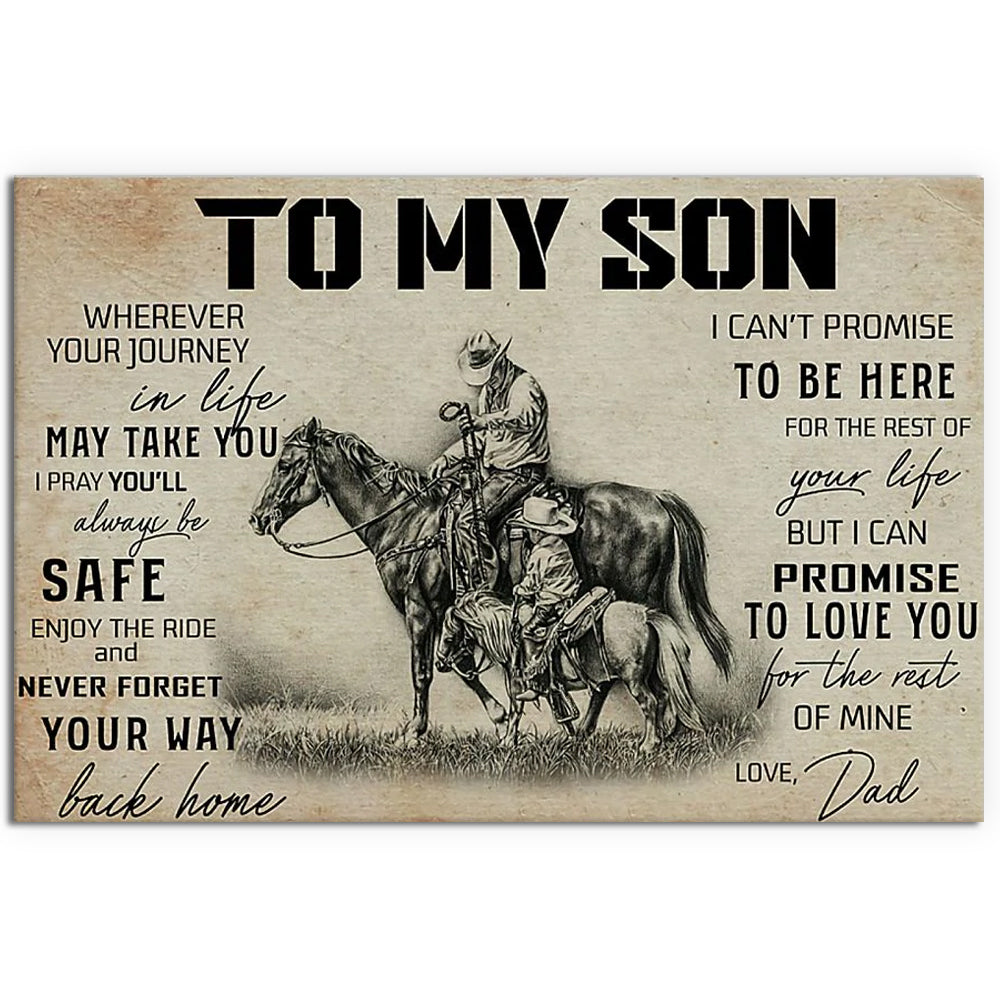 Horse To My Son Promise To Love You - Horizontal Poster - Owl Ohh - Owl Ohh