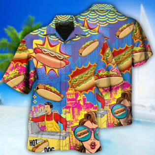 Hot Dog Pop Art Cool - Hawaiian Shirt - Owl Ohh - Owl Ohh