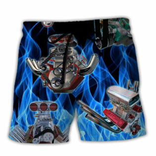 Hot Rod Blue Flame - Beach Short - Owl Ohh