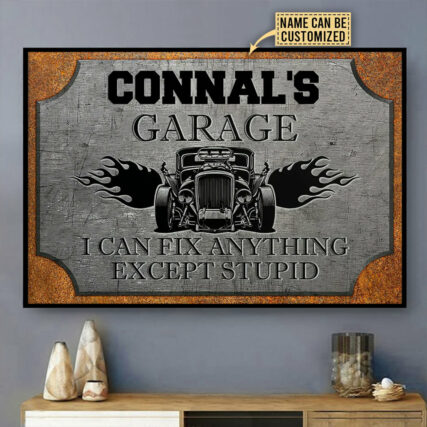 Hot Rod Garage Metal Personalized - Horizontal Poster - Owl Ohh - Owl Ohh