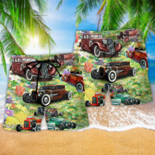 Hot Rod Life Is Too Short To Drive Boring Cars - Beach Short - Owl Ohh - Owl Ohh