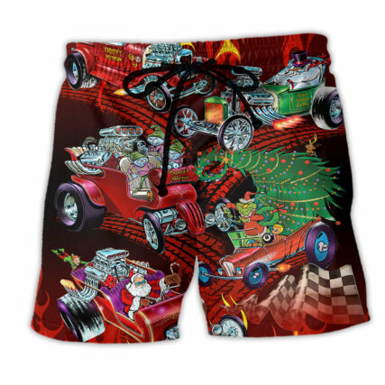 Hot Rod Merry Christmas Cool - Beach Short - Owl Ohh - Owl Ohh