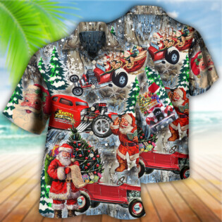 Hot Rod Merry Christmas Funny - Hawaiian Shirt - Owl Ohh - Owl Ohh