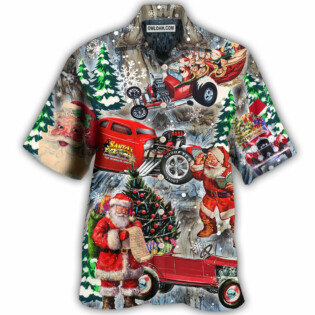 Hot Rod Merry Christmas Funny - Hawaiian Shirt - Owl Ohh - Owl Ohh