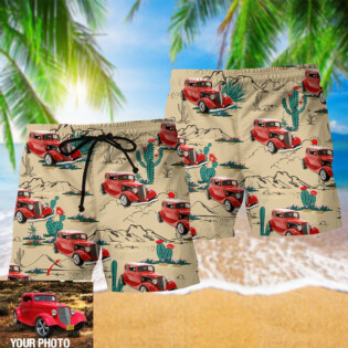 Hot Rod On The Desert Basic Style Custom Photo - Beach Short - Owl Ohh - Owl Ohh
