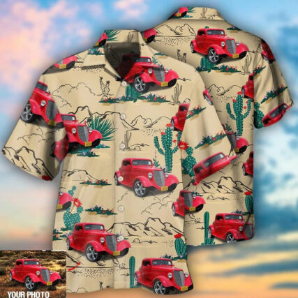 Hot Rod On The Desert Basic Style Custom Photo - Hawaiian Shirt - Owl Ohh - Owl Ohh