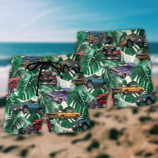 Hot Rod Tropical Leaf - Beach Short - Owl Ohh - Owl Ohh