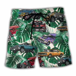 Hot Rod Tropical Leaf - Beach Short - Owl Ohh - Owl Ohh