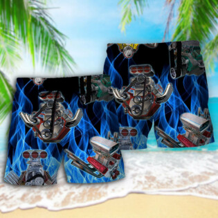 Hot Rod Blue Flame - Beach Short - Owl Ohh