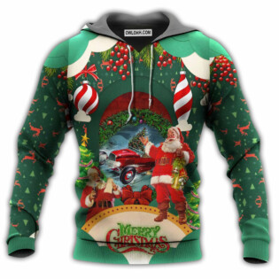 Hot Rod Merry Christmas Love Santa Claus - Hoodie - Owl Ohh - Owl Ohh