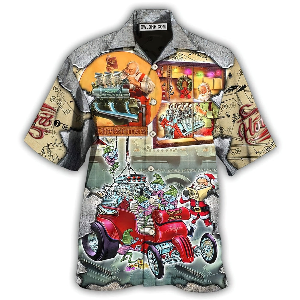Hot Rod Merry Christmas Night - Hawaiian Shirt - Owl Ohh - Owl Ohh